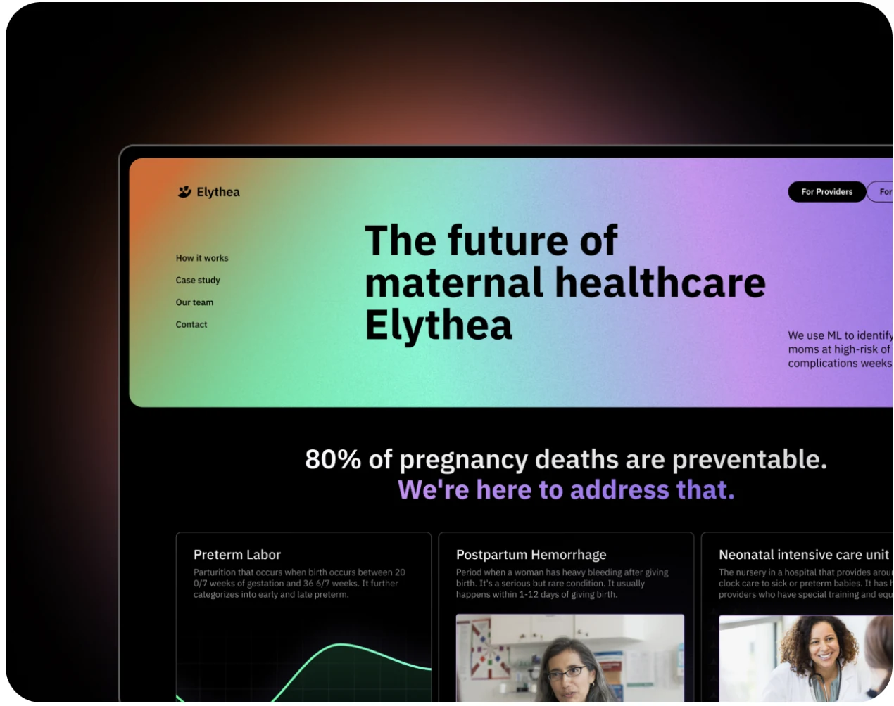 Elythea maternal healthcare brand by Clockwrk